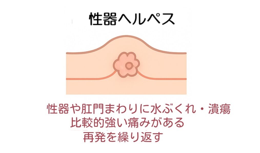 性器ヘルペスの特徴(写真・イラスト)